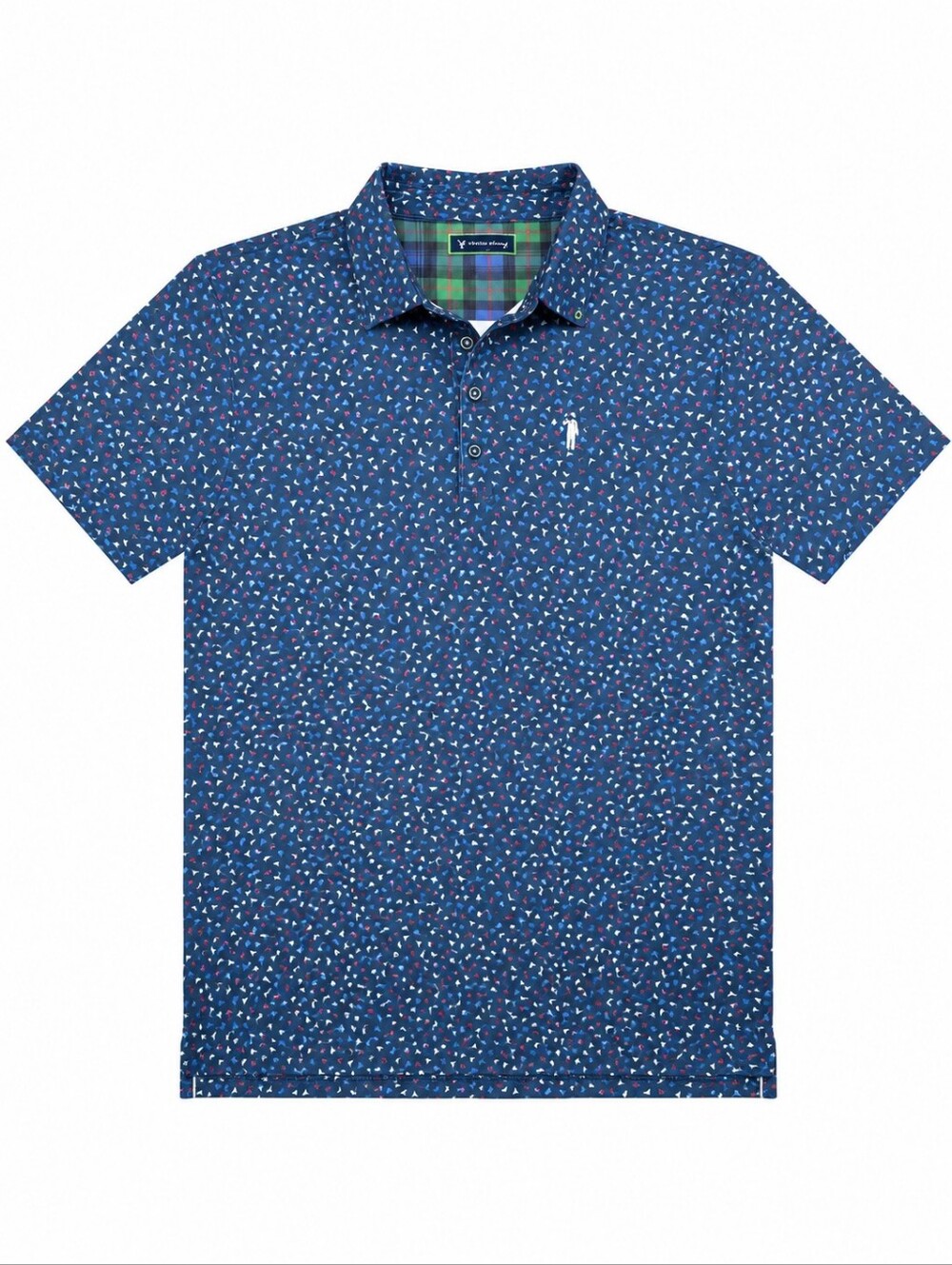 William Murray Golf Pin Flagstick Navy Polo Micro Print Size Medium
